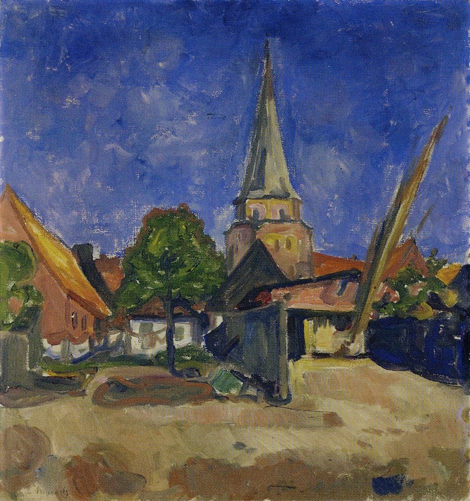 Gemälde der St.-Lorenz-Kirche in Travemünde von Edvard Munch, 1903