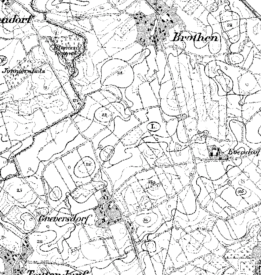 Karte von 1878: das Brodtener Ufer mit der damaligen Küstenlinie